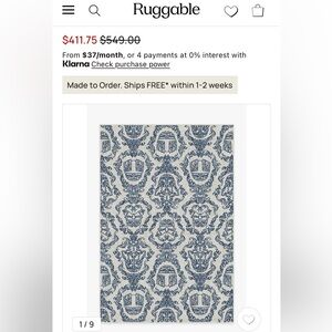 Ruggable Blue and White Star Wars Washable Rug 6x9